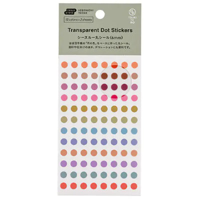 Hobonichi TSUKI no IRO - Dot, Index, Stickers Set, Translucent, Sticky Notes, Mini Card Set