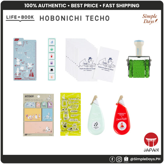 Hobonichi x Moomin - Deco Rush Sticky Notes Pochitto6 Clear Rotating Stamp Stencil Absorbing Paper