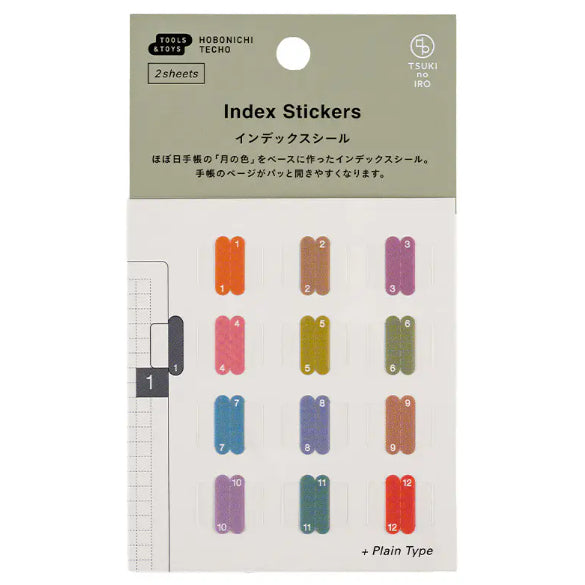 Hobonichi TSUKI no IRO - Dot, Index, Stickers Set, Translucent, Sticky Notes, Mini Card Set