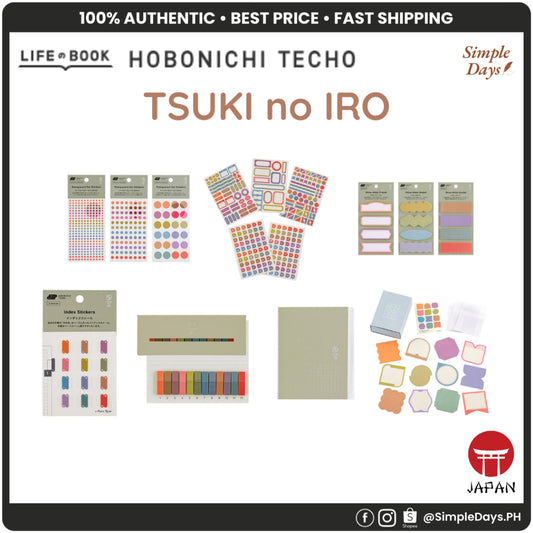 Hobonichi TSUKI no IRO - Dot, Index, Stickers Set, Translucent, Sticky Notes, Mini Card Set