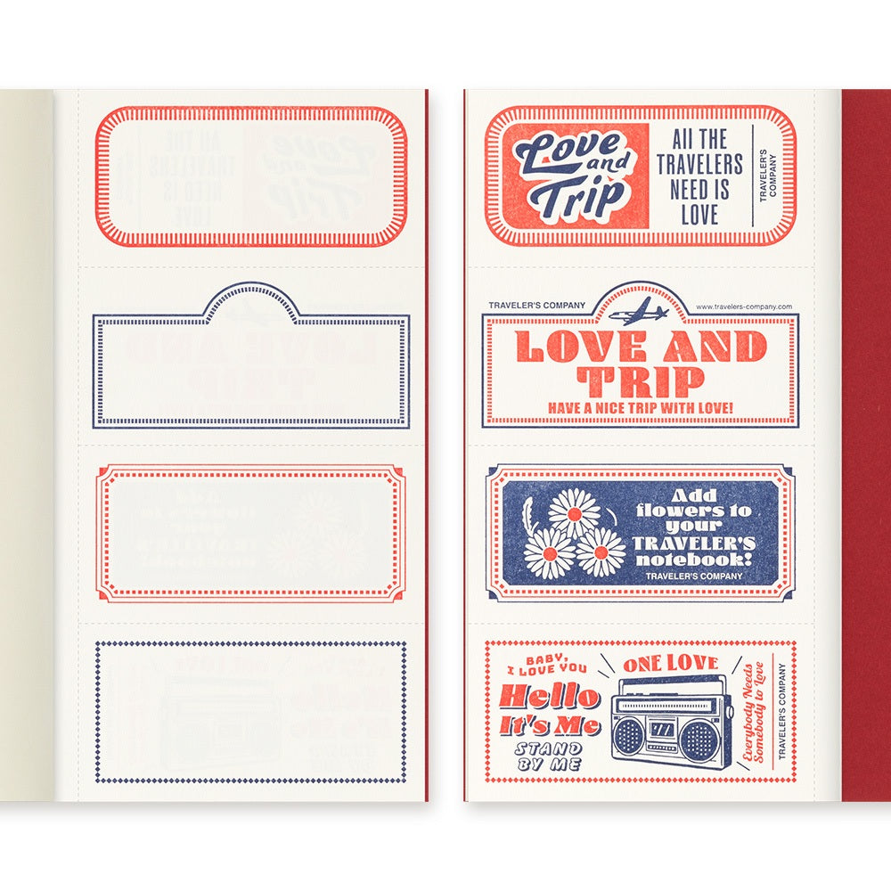 Traveler's Notebook Refill LOVE AND TRIP - Regular & Passport Size Notebook