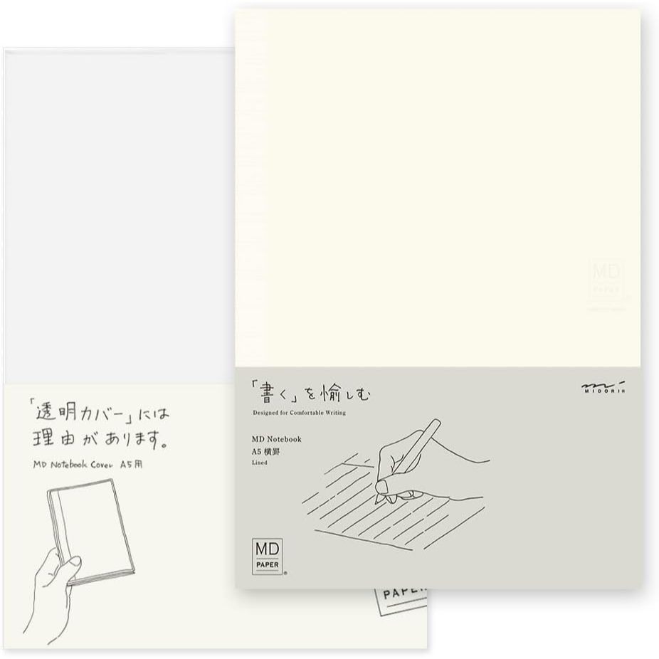 [On Hand] Midori MD Note Cover and Notebook - Grid / Blank / Ruled / Lined / A6 / B6 / A5