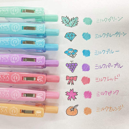 [On Hand] Zebra Sarasa Clip Gel Pen Sets (Color, Milk, Deco Shine, Neon, Marble)