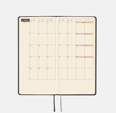 HOBONICHI 2027 WEEKS ENGLISH Planner Weekly Horizontal + Memo + Monthly / Mega / January / April