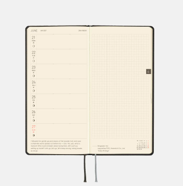 HOBONICHI 2027 WEEKS ENGLISH Planner Weekly Horizontal + Memo + Monthly / Mega / January / April