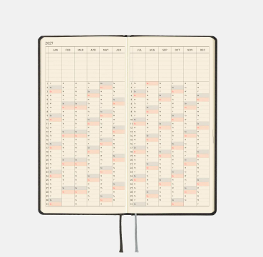 HOBONICHI 2027 WEEKS ENGLISH Planner Weekly Horizontal + Memo + Monthly / Mega / January / April