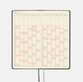 HOBONICHI 2027 WEEKS JAPANESE Planner Weekly Horizontal + Memo + Monthly / Mega / January / April